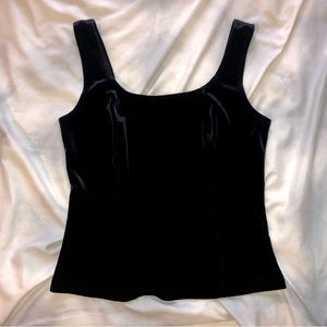 Velvet square neck corset cropped tank| Deep blue vintage Charlote Russe sz s